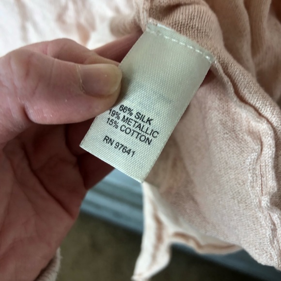 J. Jill silk metallic open front cardigan pink sweater - Picture 3 of 8